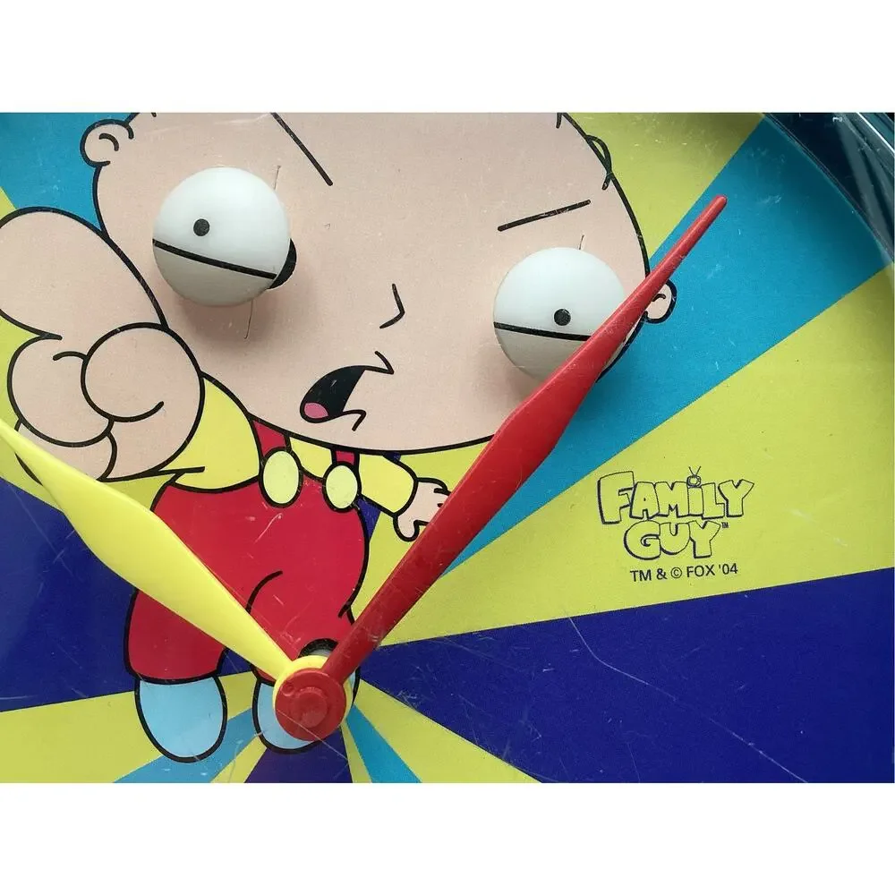 Vntg 2004 Family Guy Stewie Griffin Moving Eyes Wall Clock 20th Century Fox